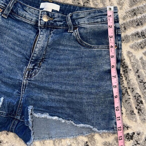 H&M Medium Blue Cut Off Denim Jean Shorts Size 10 Women Mid Rise - Picture 7 of 11